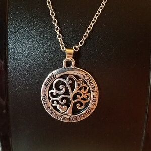 MOM Tree Silver Tone 16" Necklace